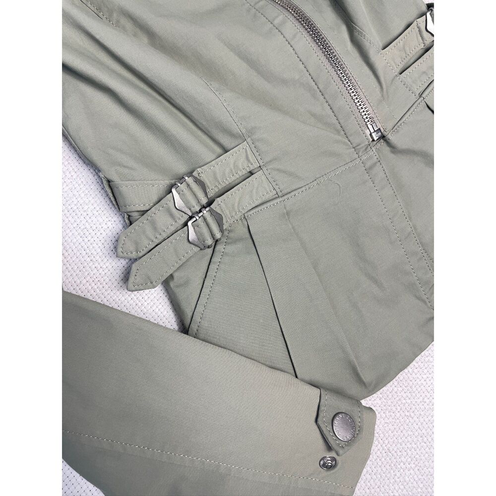 Armani Exchange A|X Sage Green Moto Jacket Women's XS Lightweight Buckle Detail - Picture 8 of 13